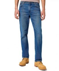 WRNAGLER MĘSKIE SPODNIE JEANSOWE TEXAS SUNDOWN BLUE 112358216 W121008833. Niebieskie jeansy męskie Wrangler. Za 219.99 zł.