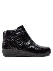 Caprice Botki 9-26457-41 Czarny. Czarne botki damskie Caprice, ze skóry, bez obcasa, na płaskiej podeszwie, bez zapięcia. Za 519.99 zł.