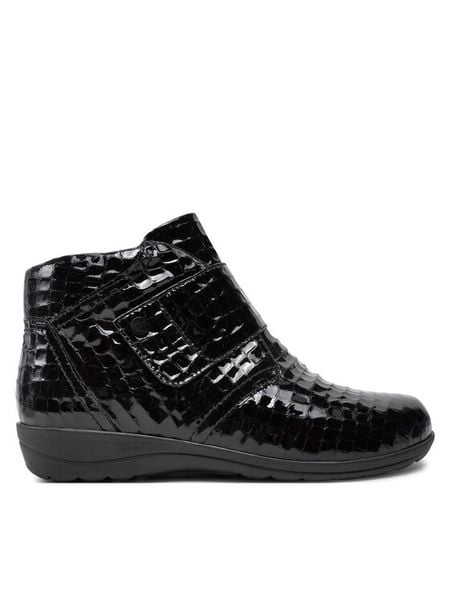 Caprice Botki 9-26457-41 Czarny. Czarne botki damskie Caprice, ze skóry, bez obcasa, na płaskiej podeszwie, bez zapięcia. Za 519.99 zł.