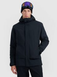 4F Kurtka narciarska membrana 8000 męska - czarna XXL. Czarne kurtki snowboardowe męskie 4f, m, bez wzorów, z materiału, bez kaptura, narciarskie. Za 599.99 zł.