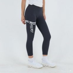 Legginsy treningowe Capri Keeps. Niebieskie legginsy damskie ELPLAYER, bez wzorów, z jersey, na fitness i siłownię. W wyprzedaży za 64.00 zł.
