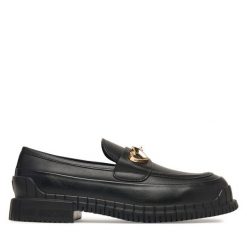 Loafersy LOVE MOSCHINO. Czarne mokasyny damskie Love Moschino. Za 879.99 zł.