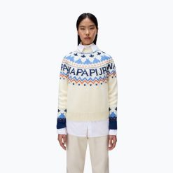 Sweter damski Napapijri D-Fiames C. Brązowe swetry damskie Napapijri, na zimę, bez wzorów, bez kołnierzyka, bez ramiączek, bez kaptura. Za 879.99 zł.