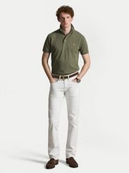 Polo Ralph Lauren Polo 710941439509 Zielony Slim Fit. Zielone koszulki polo męskie Polo Ralph Lauren, m, bez wzorów, z bawełny, bez ramiączek. Za 599.99 zł.