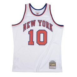 Koszulka Nba New York Knicks Walt Frazier. Białe koszulki sportowe męskie Mitchell & Ness, bez wzorów, bez kołnierzyka, bez ramiączek, do koszykówki. Za 517.00 zł.