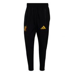 Spodnie Belgium Tiro Tech. Czarne spodnie sportowe męskie Adidas, bez wzorów, z dresówki, do piłki nożnej. Za 329.00 zł.