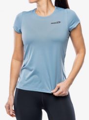 Koszulka do biegania damska Inov-8 Performance Short Sleeve. Niebieskie koszulki sportowe damskie Inov-8, xs, bez wzorów, z materiału, bez kołnierzyka, bez ramiączek, do biegania. Za 141.79 zł.
