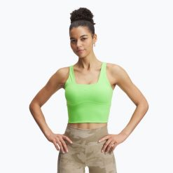 Biustonosz Under Armour Project Rock Fitted Bra Tank. Zielone obuwie sportowe damskie Under Armour, bez wzorów, na fitness i siłownię. Za 259.99 zł.