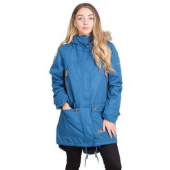 Parka Damska Wodoodporne Clea. Niebieskie parki damskie Trespass, l, bez wzorów, z materiału, z kapturem. Za 289.99 zł.