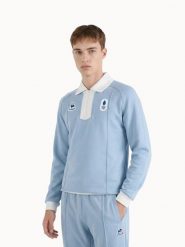 Bluza nr 1 Francja Olympique 2026. Niebieskie bluzy męskie le coq sportif, s, z aplikacjami, z bawełny, bez kaptura. Za 545.00 zł.