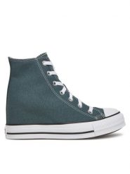 Converse Trampki Chuck Taylor All Star Wedge A13841C Zielony. Zielone trampki i tenisówki damskie Converse, bez wzorów, z materiału, retro, bez zapięcia. Za 269.99 zł.