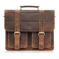 Torba skórzana vintage PAOLO PERUZZI T-100-HBR brązowa. Brązowe torby na laptopa męskie Paolo Peruzzi, bez wzorów, z bawełny. Za 429.99 zł.