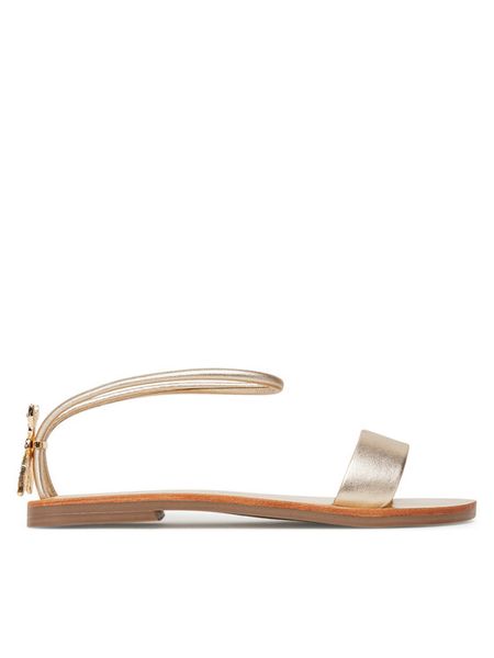 Patrizia Pepe Sandały PPJ331 27 Złoty. Żółte sandały dziewczęce Patrizia Pepe, ze skóry, bez zapięcia. Za 429.99 zł.