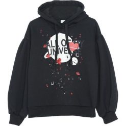 Czarna Bluza Heart Beat. Bluzy dla dziewczynek marki bonprix. Za 59.99 zł.