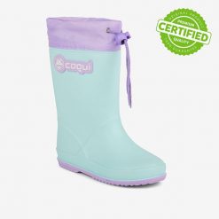Dziecięce kalosze Coqui Rainboot. Szare kalosze dziewczęce Coqui, bez wzorów. Za 138.99 zł.