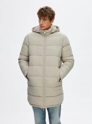 Selected Homme Płaszcz zimowy Cooper 16089959 Beżowy Regular Fit. Brązowe płaszcze męskie Selected Homme, na zimę, m, bez wzorów, z syntetyku, bez kaptura. Za 509.99 zł.