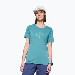 Koszulka damska NORRONA Femund Equaliser Merino. Niebieskie t-shirty damskie NORRONA, l, bez wzorów, z materiału, klasyczne, bez kołnierzyka. Za 449.99 zł.