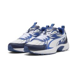 Sneakersy unisex Milenio Tech PUMA White Mountain Blue Silver Metallic. Białe obuwie sportowe damskie Puma, bez wzorów. Za 329.00 zł.