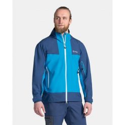 Męska wodoodporna kurtka hardshell Kilpi MAMBA-M. Niebieskie kurtki męskie Kilpi, m, bez wzorów, z hardshellu, trekkingowe. Za 628.61 zł.