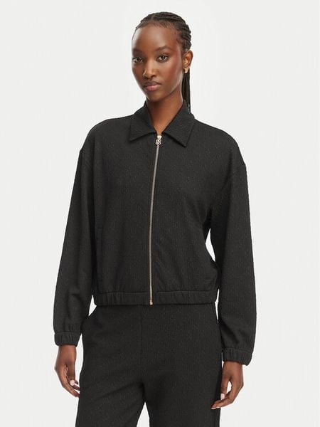HUGO Bluza Dayane 50557503 Czarny Regular Fit. Czarne bluzy damskie Hugo, m, bez wzorów, z syntetyku, bez kaptura. Za 679.99 zł.