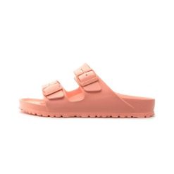 Klapki damskie Birkenstock Arizona Eva. Brązowe klapki damskie Birkenstock, bez wzorów, z materiału, bez obcasa. Za 188.10 zł.