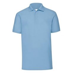 Męska Koszulka Polo 65/35. Niebieskie koszulki polo męskie Fruit of the Loom, m, bez wzorów, bez ramiączek. Za 53.99 zł.