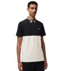 Koszulka męska Lacoste. Czarne koszulki polo męskie Lacoste, m, bez wzorów, casualowe, bez ramiączek. Za 237.00 zł.