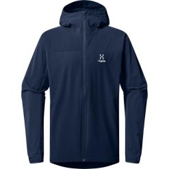Kurtka przeciwdeszczowa męska Move Softshell Hood. Niebieskie kurtki męskie Haglöfs, m, bez wzorów, z softshellu, sportowe, bez kaptura. Za 900.00 zł.