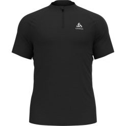 Koszulka tech. męska Odlo T-shirt crew neck s/s 1/2 zip ESSENTIAL. Czarne koszulki sportowe męskie Odlo, m, bez wzorów, bez kołnierzyka, bez ramiączek, do biegania. Za 239.99 zł.