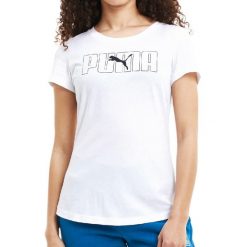Koszulka sportowa damska Puma Rebel Graphic Tee. Białe koszulki sportowe damskie Puma, s, bez wzorów, bez kołnierzyka, bez ramiączek. Za 60.66 zł.