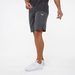 Spodenki fitness męskie Puma Active. Szare krótkie spodenki sportowe męskie Puma, l, bez wzorów, na fitness i siłownię. Za 119.99 zł.