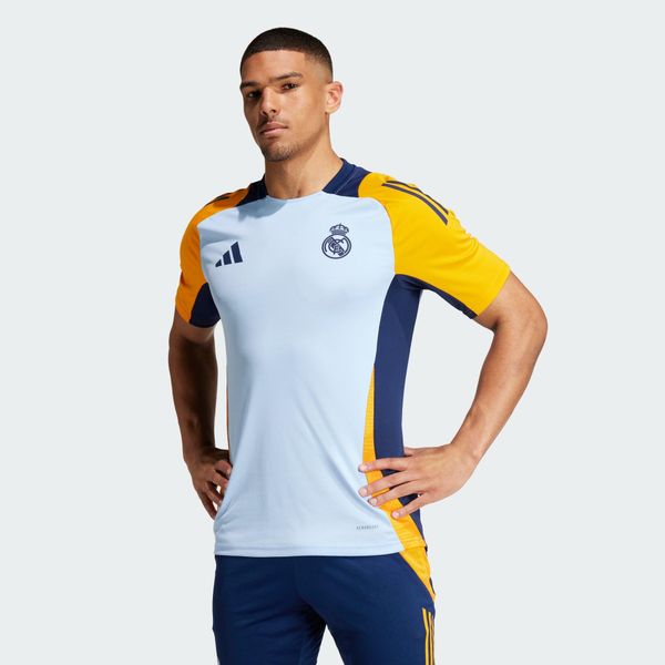 Koszulka Real Madrid Tiro 24 Competition Training. Brązowe koszulki sportowe męskie Adidas, xs, z aplikacjami, z dzianiny, bez kołnierzyka, bez ramiączek, do piłki nożnej. Za 235.20 zł.