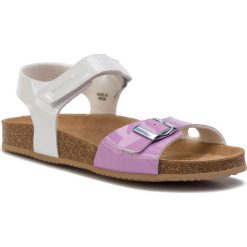 Sandały GEOX - J N.S.Aloha G.D J921CD 000HH C0761 D White/Lilac. Białe sandały dziewczęce Geox, z materiału, bez zapięcia. W wyprzedaży za 179.00 zł.