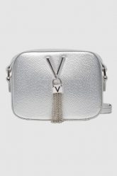 VALENTINO Srebrna torebka Divina Camera Bag. Szare kopertówki damskie Valentino by Mario Valentino, bez wzorów, małe, bez dodatków. W wyprzedaży za 191.99 zł.