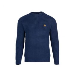 Sweter męski SAILOR. Niebieskie swetry przez głowę męskie Bergson, m, bez wzorów, bez kołnierzyka. W wyprzedaży za 239.00 zł.