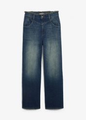 Dżinsy z prostymi nogawkami, high waist. Niebieskie jeansy damskie bonprix, z podwyższonym stanem. Za 149.99 zł.