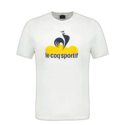 Koszulka Le Coq Sportif Graphique 25 N°1. Białe koszulki sportowe męskie le coq sportif, l, bez wzorów, z bawełny, bez kołnierzyka, bez ramiączek, na fitness i siłownię. Za 185.50 zł.