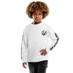 Koszulka bawełniana lifestyle długi rękaw chłopięca Jaguar. Białe t-shirty dla chłopców SIROKO, bez wzorów, z bawełny, bez ramiączek. Za 55.00 zł.