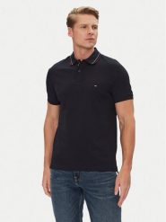 Tommy Hilfiger Polo Placket Interest MW0MW38459 Granatowy Regular Fit. Niebieskie koszulki polo męskie Tommy Hilfiger, m, bez wzorów, z bawełny, bez ramiączek. Za 279.99 zł.