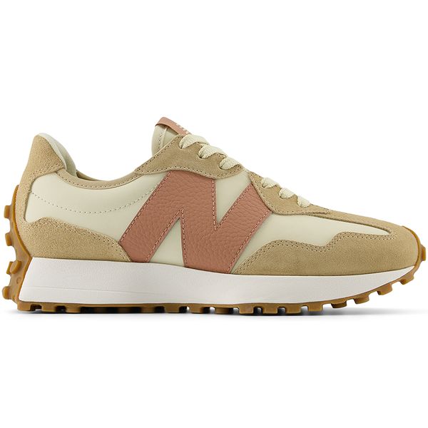 Buty damskie New Balance WS327NKA – brązowe. Brązowe obuwie sportowe damskie New Balance, bez wzorów, z dresówki. Za 369.99 zł.