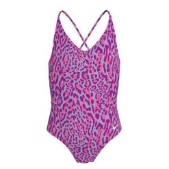 Strój pływacki jednoczęściowy dziecięcy Nike Wild Lace Up. Czerwone stroje kąpielowe dla dziewczynek Nike, bez wzorów, z elastanu. Za 143.53 zł.