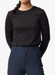 Koszulka z wełny merino damska Fjallraven Abisko Wool SS. Czarne t-shirty damskie Fjällräven, s, bez wzorów, z materiału, klasyczne, bez kołnierzyka. Za 294.99 zł.