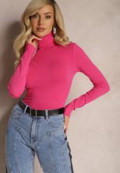 Różowy Sweter z Golfem o Klasycznym Dopasowanym Fasonie Buranda. Czerwone swetry damskie Renee, m, bez wzorów, z dzianiny, klasyczne, bez kołnierzyka, bez ramiączek, długie, bez kaptura. Za 49.99 zł.
