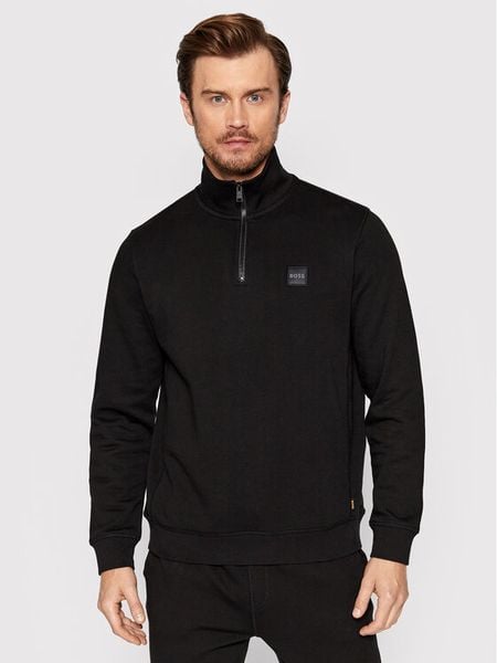 Boss Bluza Zetrust 50468926 Czarny Regular Fit. Czarne bluzy męskie Boss, m, bez wzorów, z bawełny, bez kaptura. Za 497.53 zł.