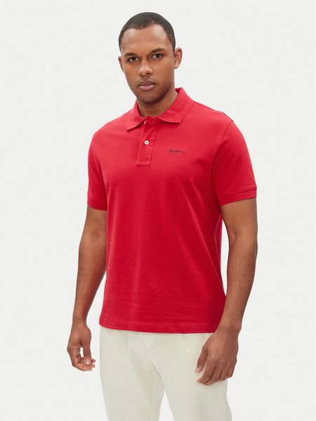 Pepe Jeans Polo Essential PM542298 Czerwony Regular Fit. Czerwone koszulki polo męskie Pepe Jeans, m, bez wzorów, z bawełny, bez ramiączek. Za 129.99 zł.