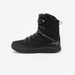 Buty turystyczne męskie Quechua NH100 Mid wodoodporne. Czarne trekkingi męskie QUECHUA, na zimę, przed kolano, trekkingowe. Za 199.99 zł.