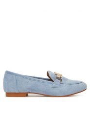 DeeZee Loafersy 200-1 Niebieski. Niebieskie mokasyny damskie DeeZee, z materiału. Za 99.99 zł.