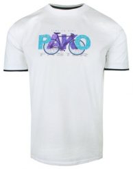 T-Shirt Męski - Biały z Motywem Roweru - Pako Jeans. Białe t-shirty męskie Pako Jeans, m, bez wzorów, z bawełny, casualowe, bez kołnierzyka. Za 69.00 zł.