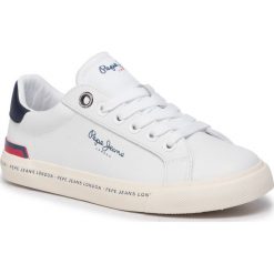 Sneakersy PEPE JEANS - Tennis Action PBS30411 White 800. Białe półbuty chłopięce Pepe Jeans, bez wzorów, z jeansu, bez zapięcia. Za 219.00 zł.