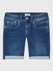 Pepe Jeans Szorty jeansowe Tracker Short PB800696JS0 Niebieski Slim Fit. Niebieskie szorty dla chłopców Pepe Jeans, bez wzorów, z bawełny. Za 219.99 zł.